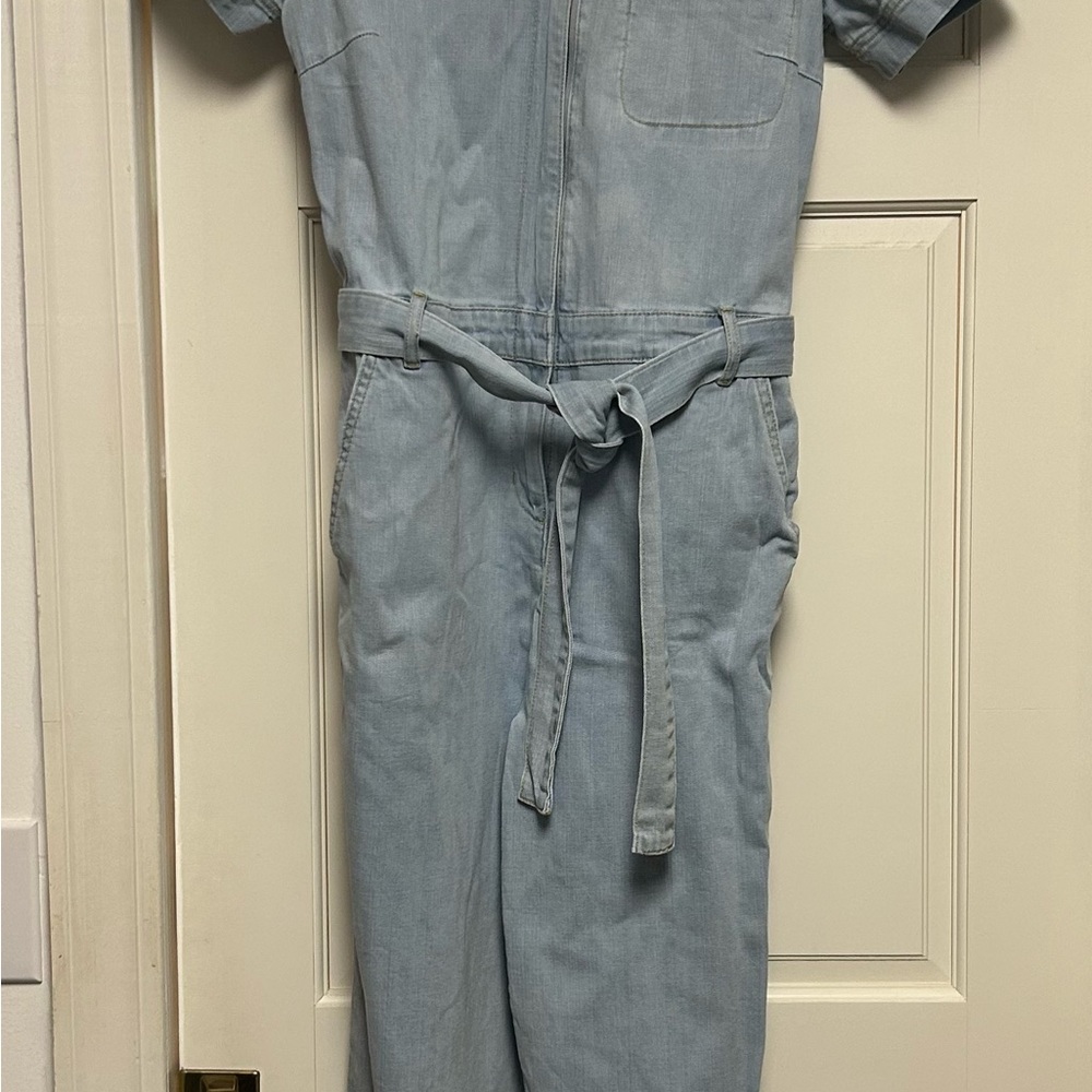 Ella Moss denim jumpsuit with zip front and belt - Picture 6 of 11